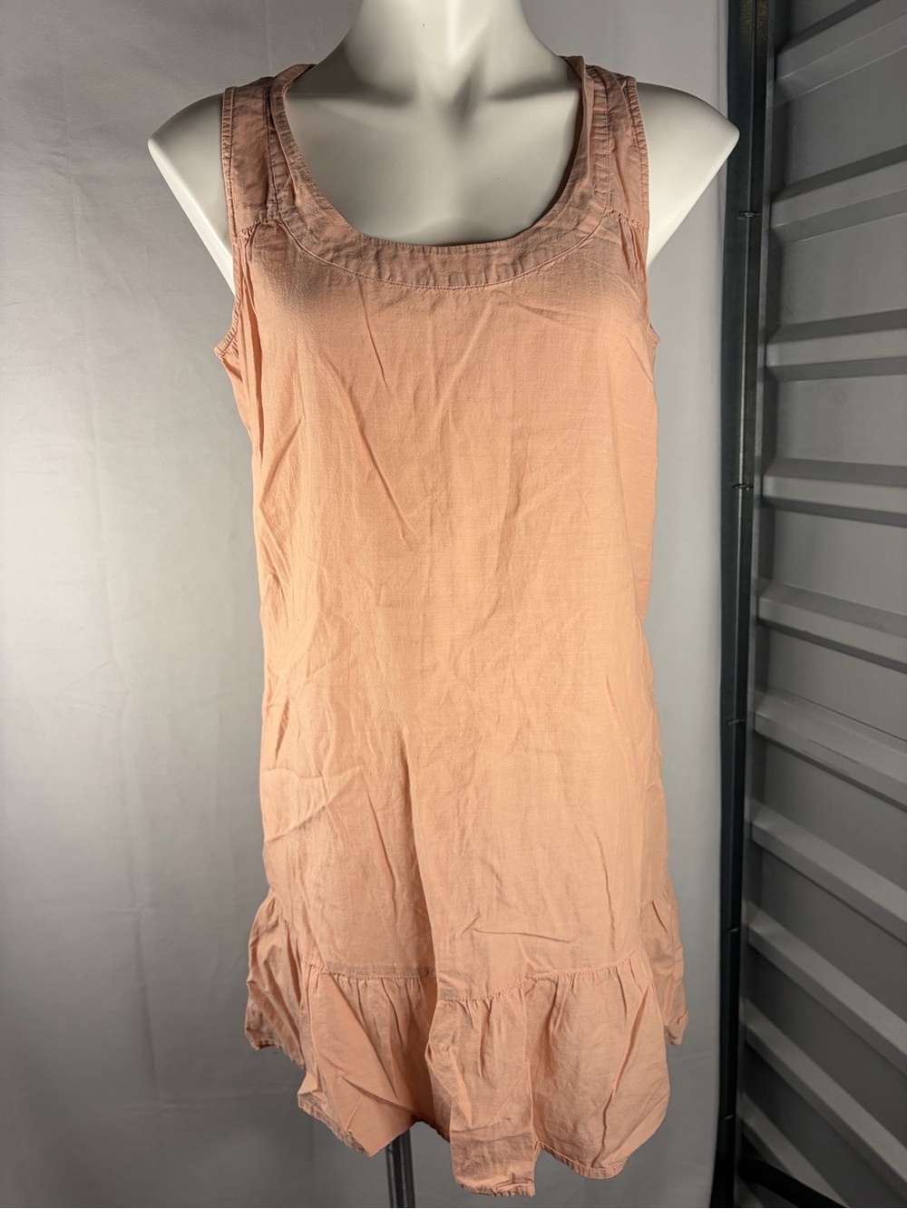J. Crew Peach Ruffled Hem Sleeveless Mini Dress